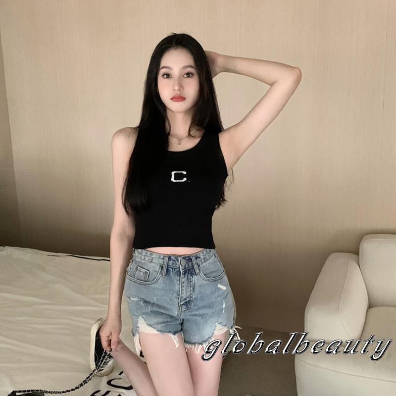 Áo Croptop Không Tay In Chữ Thời Trang Mùa Hè Dành Cho Nữ