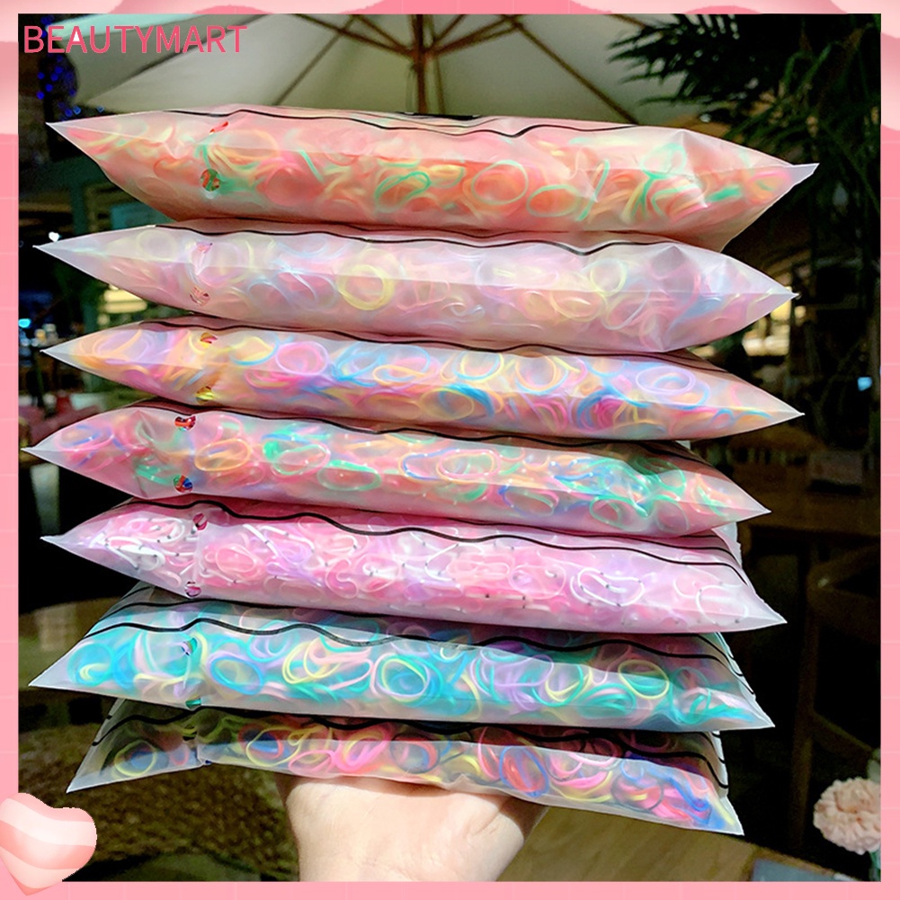 Túi 1000 Dây Buộc Tóc Co Giãn Nhiều Màu Sắc Dùng Một Lần Dành Cho Nữ