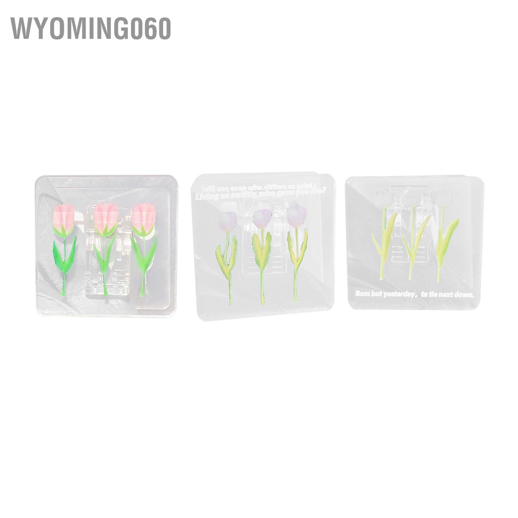 Wyoming060 Kẹp ảnh hai mặt Acrylic Mô hình hoa tulip giấy trong suốt đa chức năng cho tổ