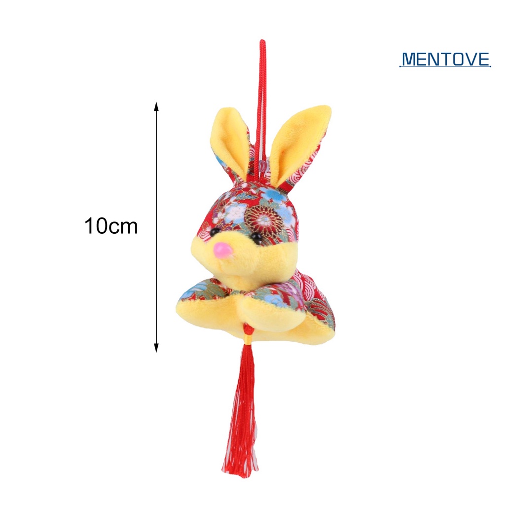 Búp Bê Nhồi Bông Hình Thỏ Năm Mới 2023 10cm Có Giác Hút Và Dây Treo Trang Trí
