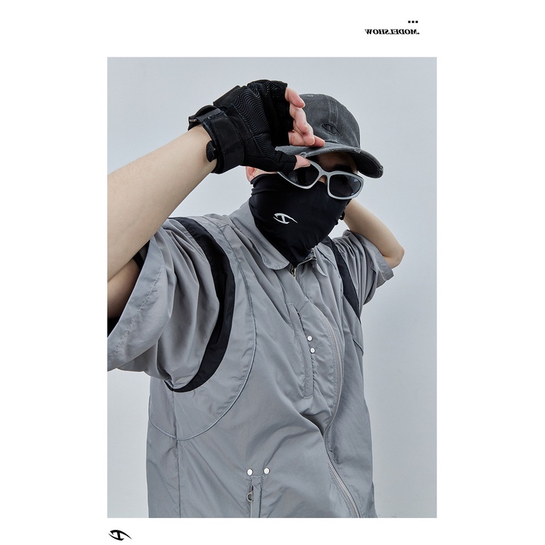 Áo Sơ Mi Có Khóa Kéo Màu Sắc Tương Phản Thời Trang 2023ss