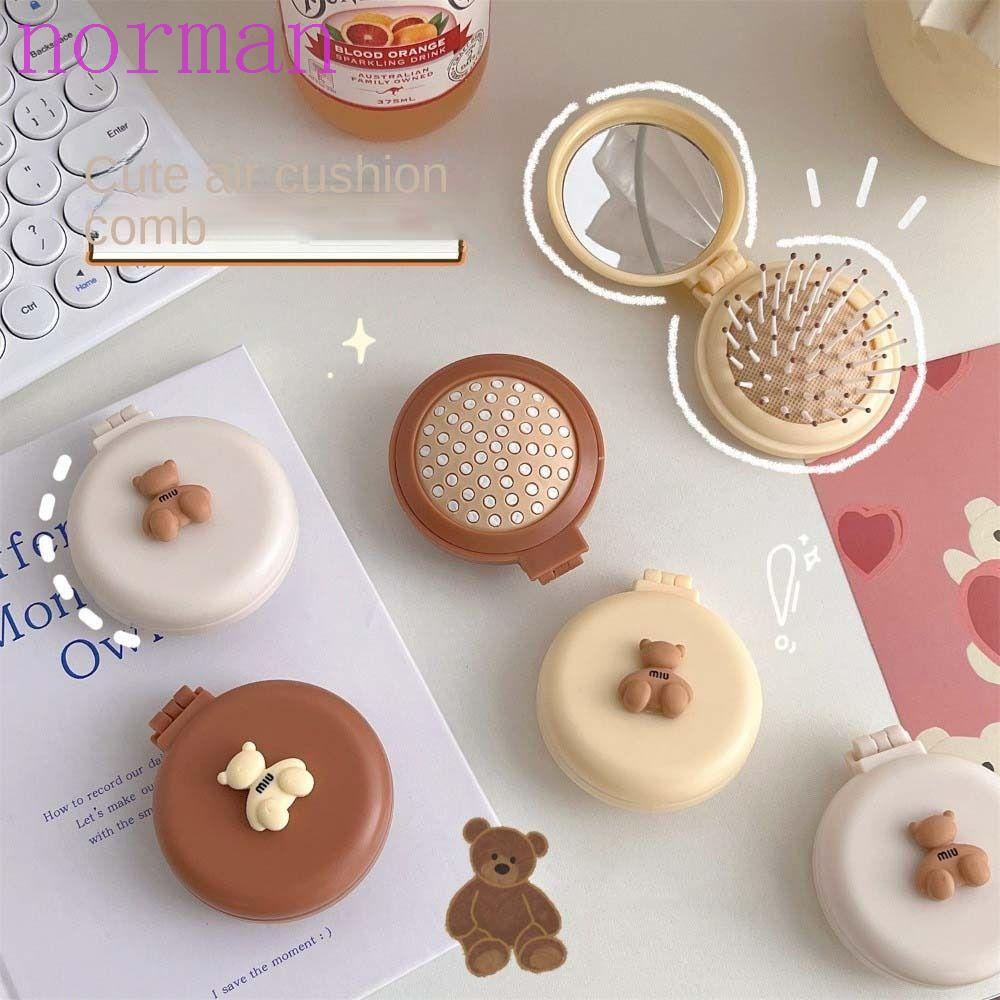 Norman Lược Chải Tóc Xoăn Mini Có Túi Khí Họa Tiết Hoạt Hình Dễ Thương