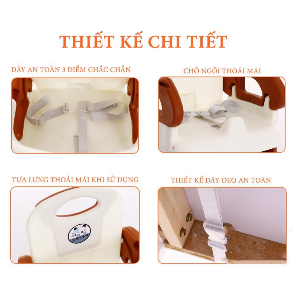 Ghế ăn dặm  cho bé gấp gọn,ghế tâp ăn cho bé 2 trong 1 có kèm thêm chân sắt