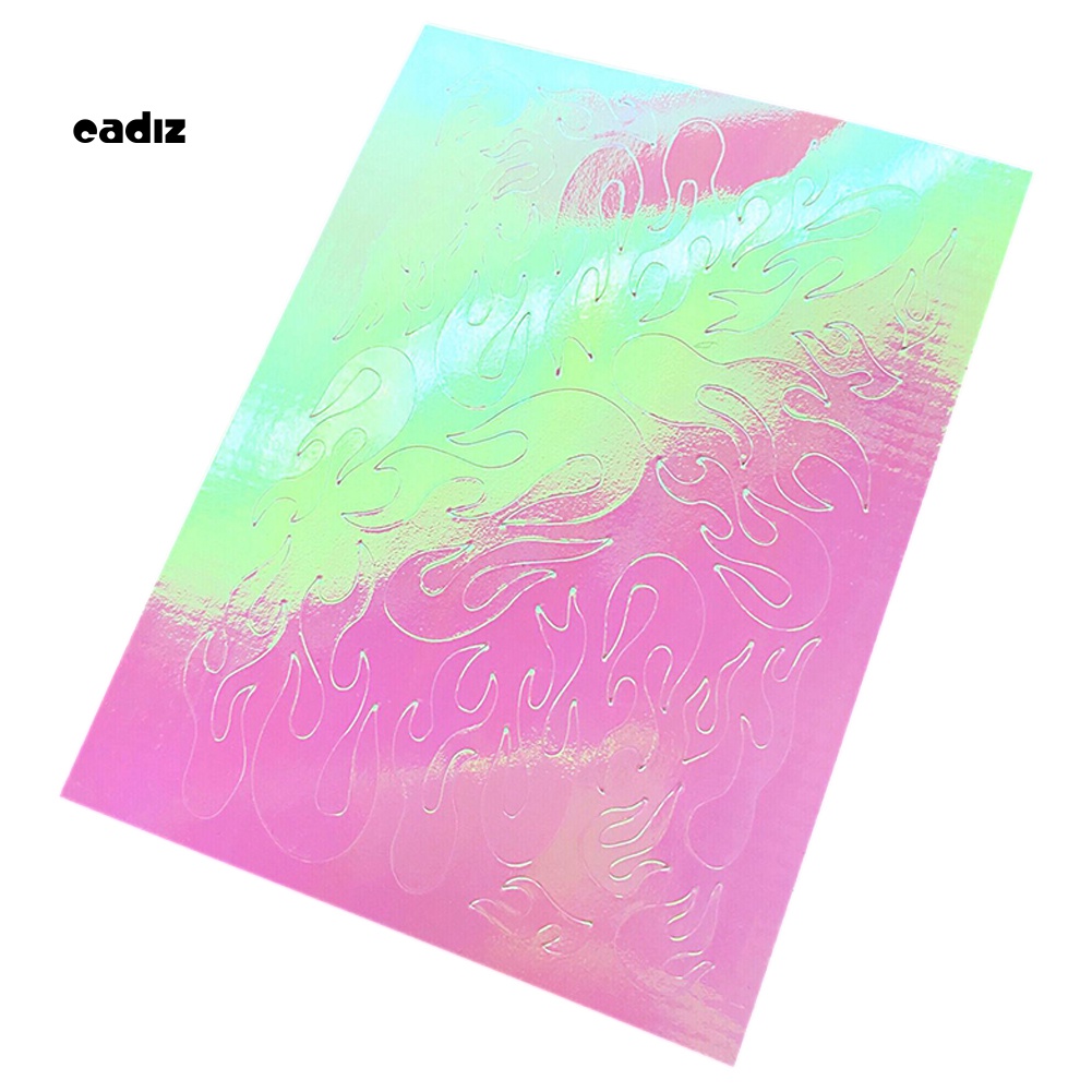 Set 1 / 16 Miếng Dán Trang Trí Móng Tay Hình Ngọn Lửa DIY