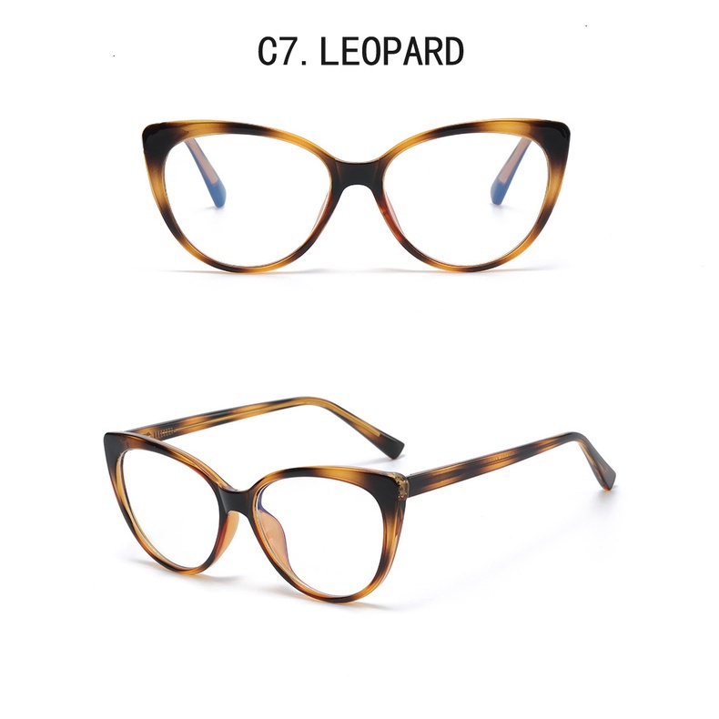 Kính Mát Mắt Mèo TR90 Chống Ánh Sáng Xanh Trong Suốt Phong Cách Cổ Điển Cho Nữ