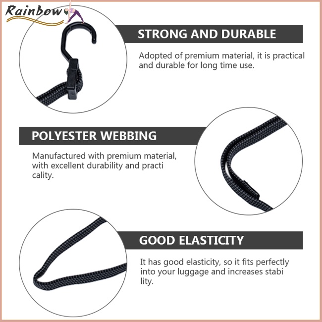 Dây Đai Co Giãn Cố Định Hàng Hóa Kèm Móc Cho Xe Đạp Điện / Xe Máy