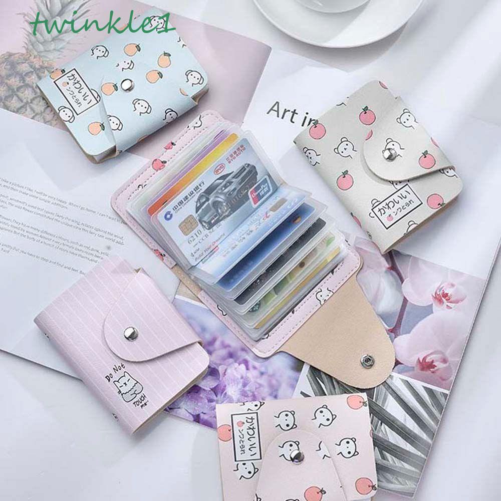 Ốp Điện Thoại Da PU PVC Mỏng Đựng Thẻ 26 Ngăn Mini In Họa Tiết Hoa Lấp Lánh