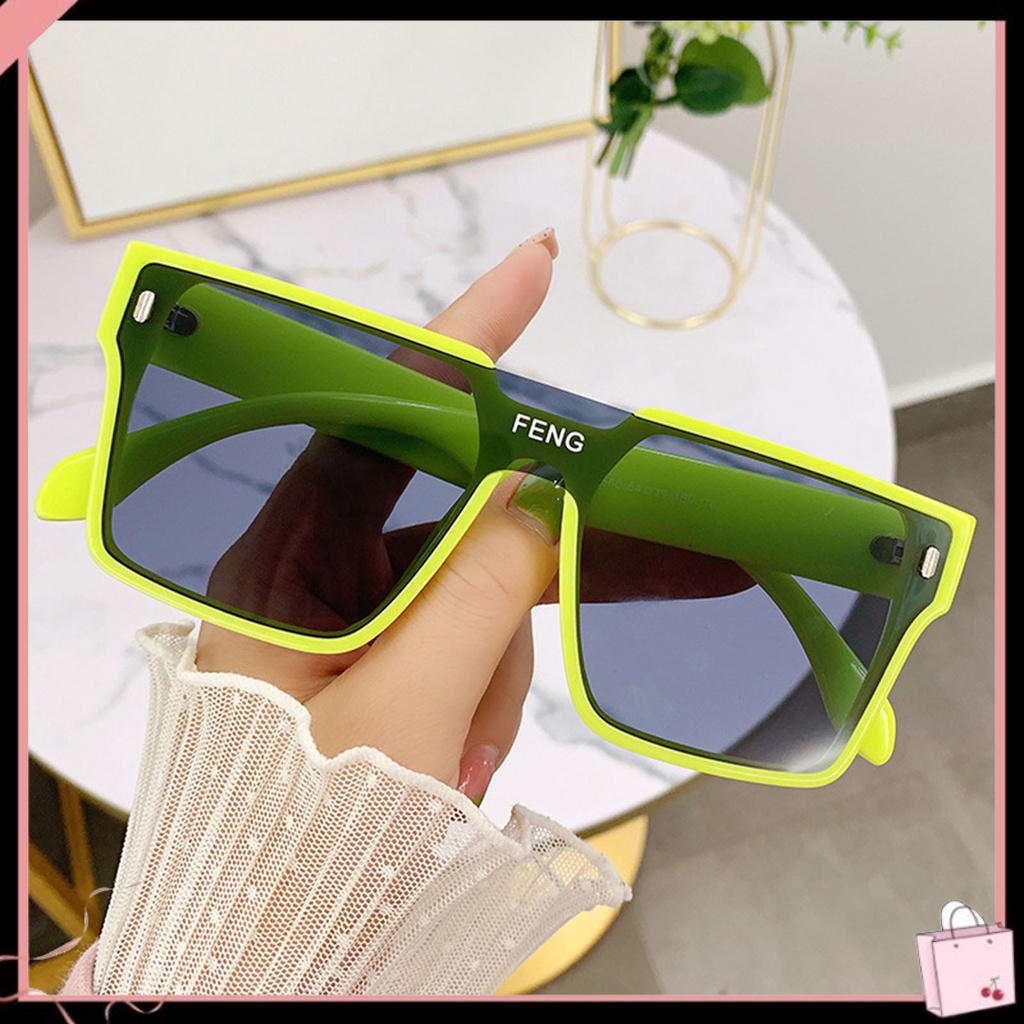 Kính Mát Gọng Vuông Lớn Siêu Nhẹ Chống Tia UV Màu Sắc Tương Phản Phong Cách Cổ Điển Thời Trang Cho Nam Và Nữ