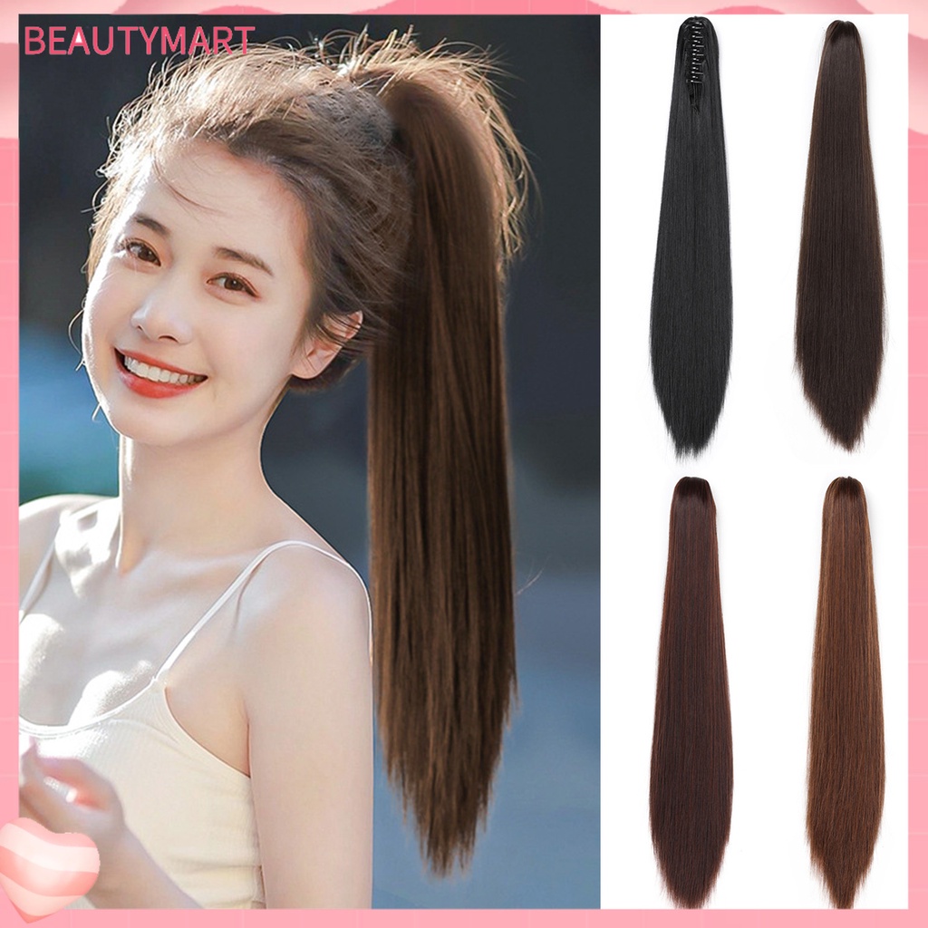 [beautymart] Tóc Giả Kẹp Tóc Đuôi Ngựa Thẳng Dài Vô Hình Tự Nhiên Không Lem Có Thể Dùng Tạo Kiểu Tóc Đuôi Ngựa Cho Nữ