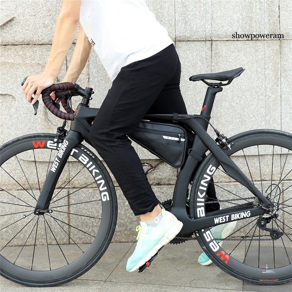 Túi Hình Tam Giác Giả Da Chống Va Chạm Dung Tích Lớn 1.7L Gắn Khung Xe Đạp