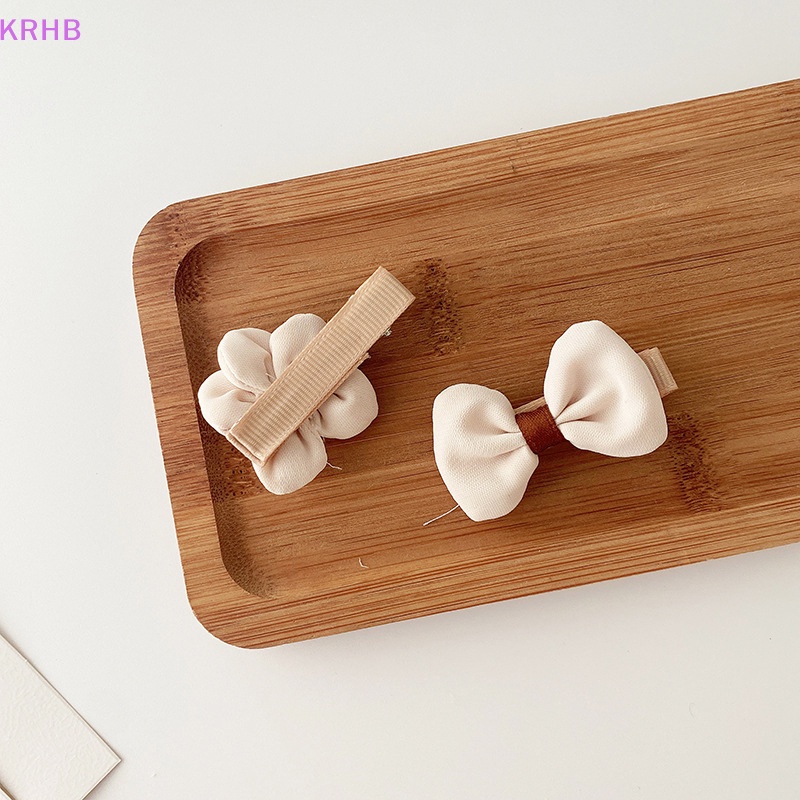 Set 4 / 2 Kẹp Tóc Nơ Xinh Xắn Cho Bé Gái Mới