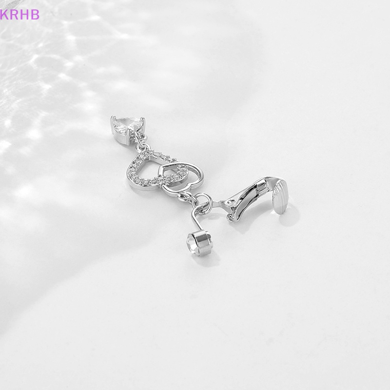 Khuyên Rốn Bằng Thép Không Gỉ Đính Đá Zircon Hình Trái Tim Thời Trang Dành Cho Nữ Mới
