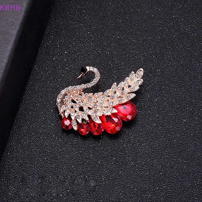 Ghim Cài Áo Hình Thiên Nga Đính Đá Thời Trang Cho Nữ Mới