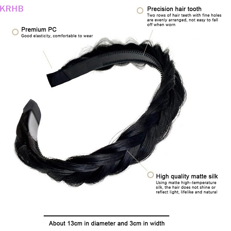 Băng Đô Tóc Giả Thắt Bím Chống Trượt Cho Nữ Mới