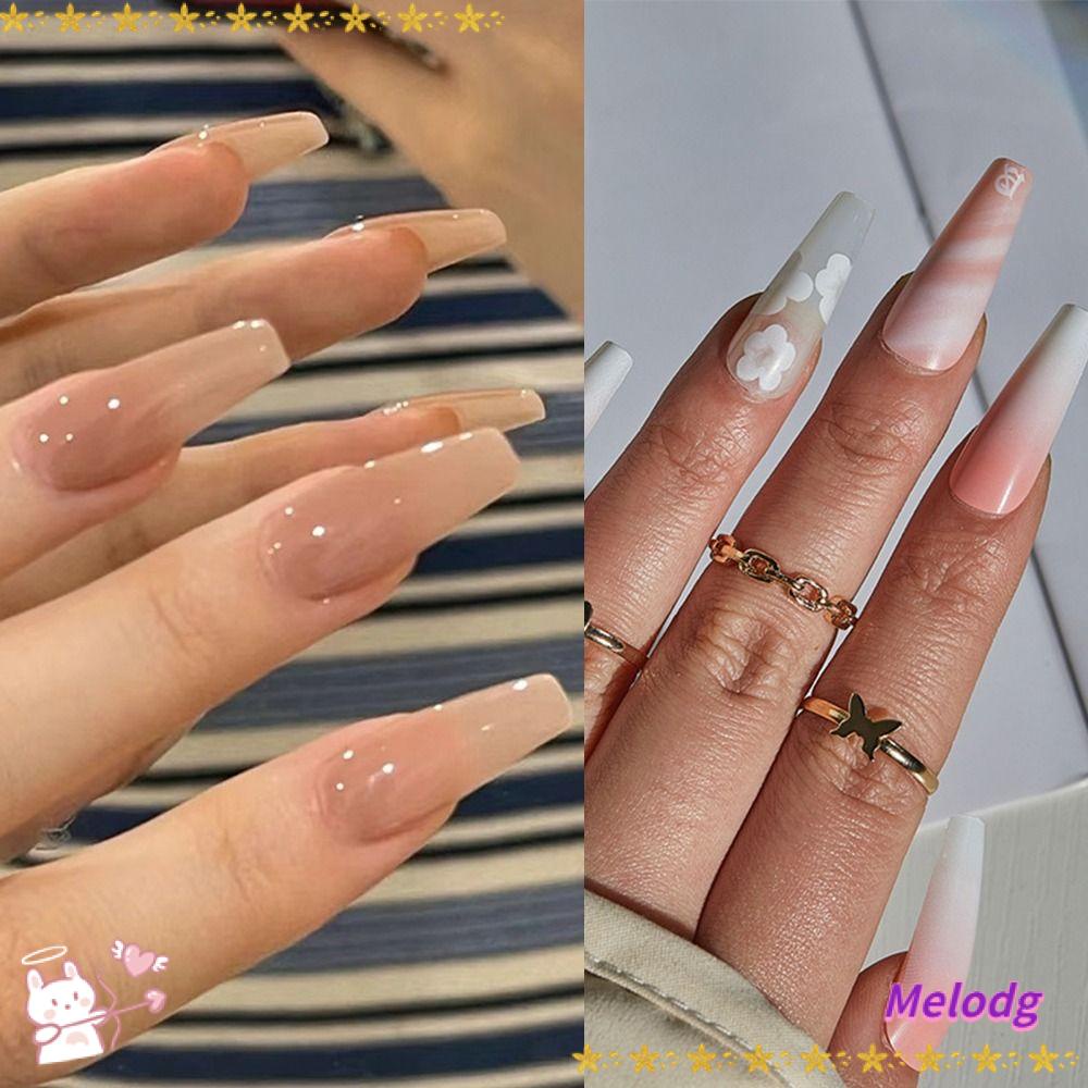 Bộ 24 Móng Tay Giả DIY Che Phủ Toàn Diện Có Thể Tháo Rời