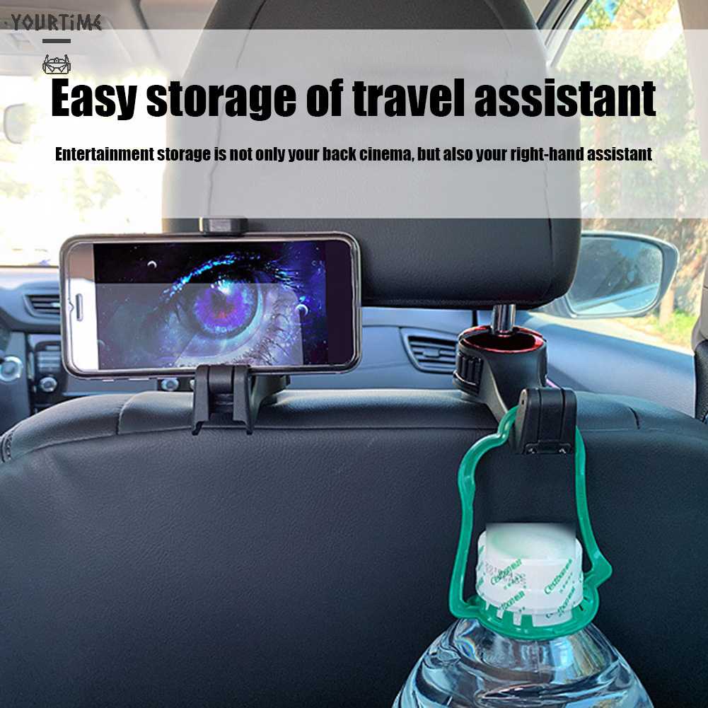 Móc Treo Đồ 2 Trong 1 Gắn Sau Lưng Ghế Xe Hơi