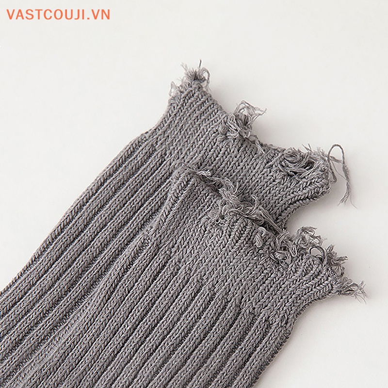 Vớ Đan Len Rách Phong Cách Harajuku Đường Phố Thời Trang Cho Nữ