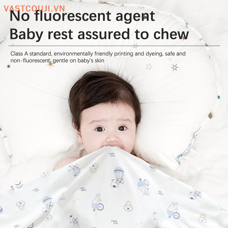 Chăn Quấn Em Bé Chất Liệu Cotton Nguyên Chất 83x83cm In Họa Tiết Dễ Thương Tiện Dụng