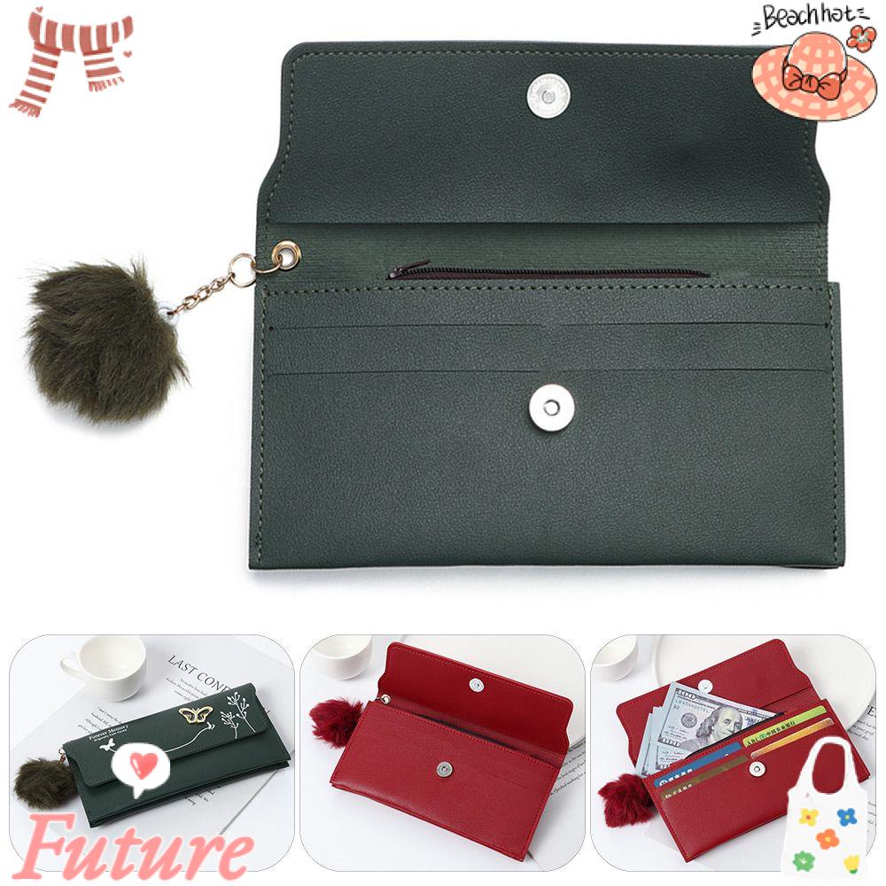 Ví Da Pu Họa Tiết Bươm Bướm Đính Bóng Lông Thời Trang