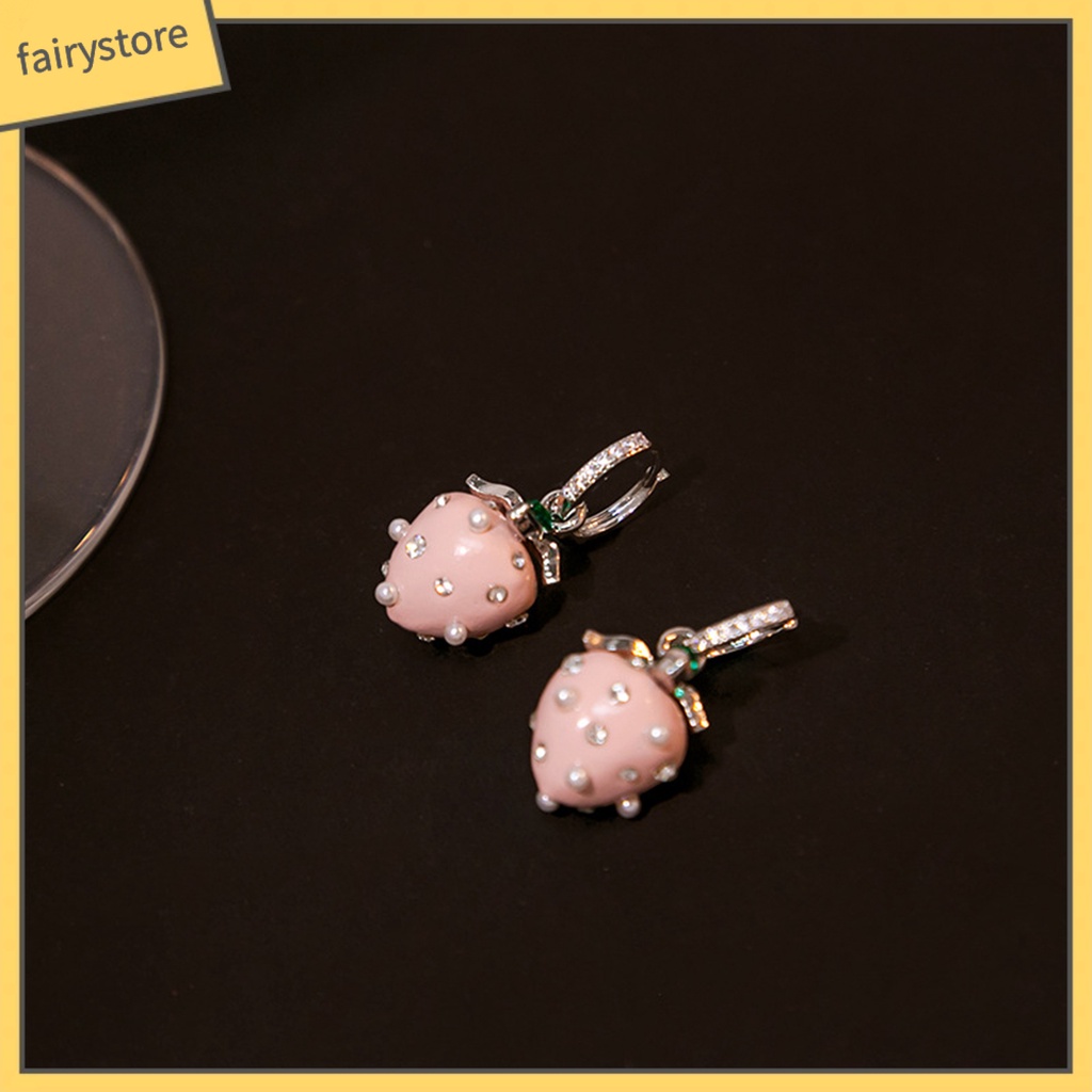 1 Đôi Bông Tai Hình Tròn Đính Đá / Ngọc Trai Giả Phong Cách Hàn Quốc Thời Trang