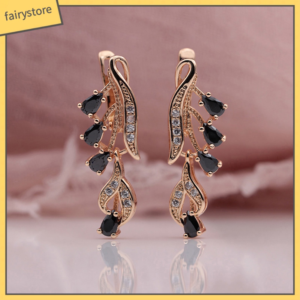 [FRO] Bông Tai Dài Đính Kim Cương Giả Bằng Đồng Trang Trí Hàng Ngày Cuộc Sống Hàng Ngày