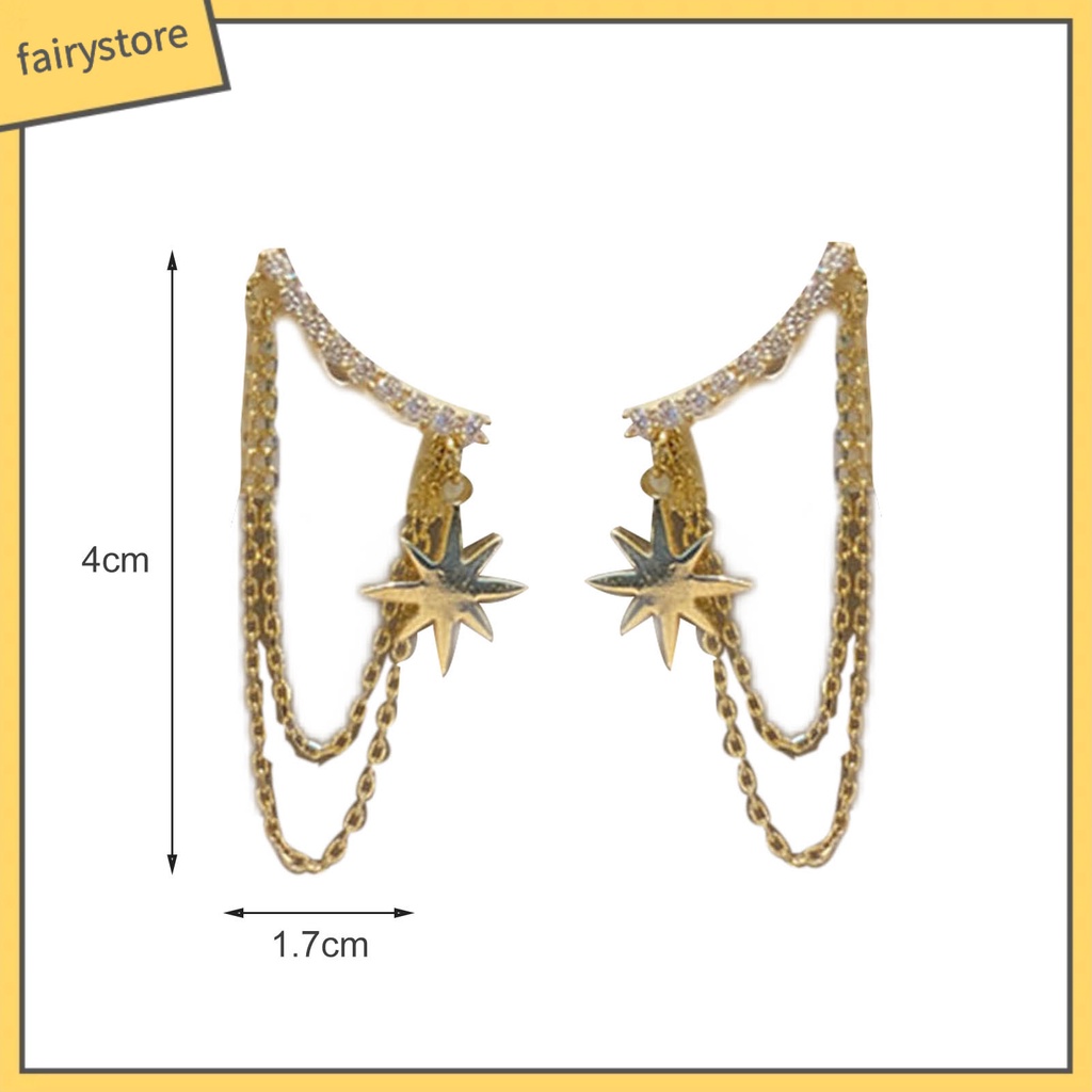 1 Cặp Bông Tai Tua Rua Đính Đá Lấp Lánh Cho Nữ