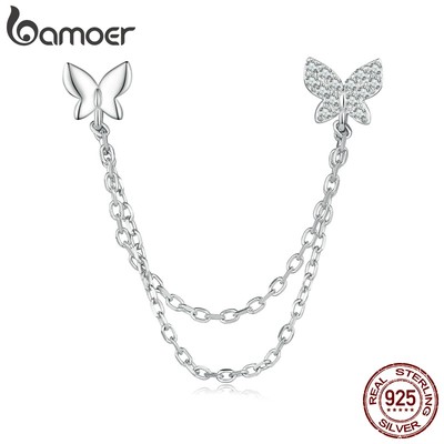 BAMOER 1 Bông Tai Bạc 925 Hình Bươm Bướm Thời Trang Dành Cho Nữ