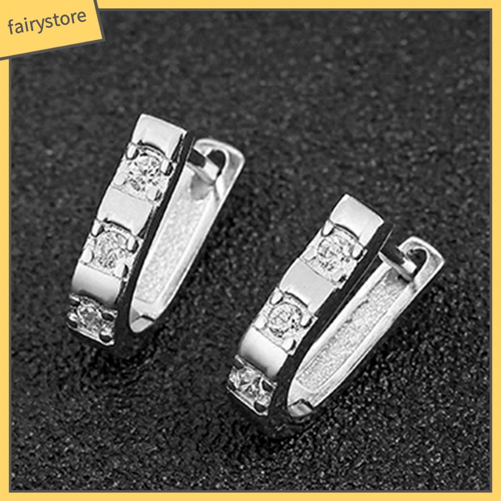 1 Đôi Bông Tai Đính Đá Lấp Lánh Sang Trọng