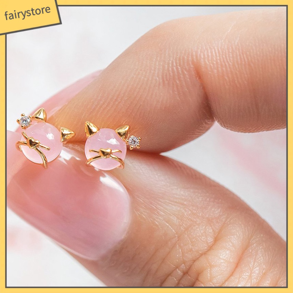 1 Đôi Bông Tai Hình Động Vật Đính Đá Zircon Thời Trang Dành Cho Nữ