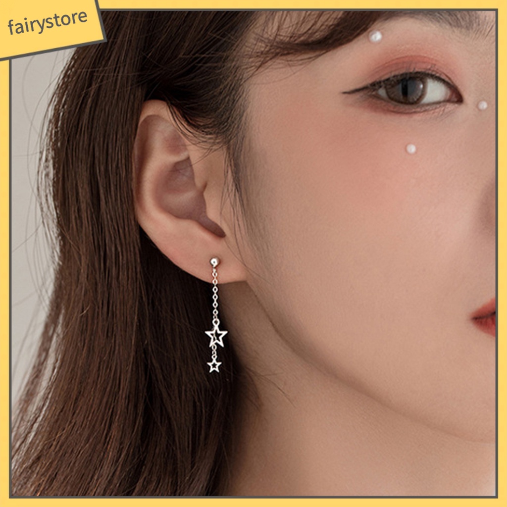 1 Đôi Bông Tai Hình Ngôi Sao Màu Sắc Ngọt Ngào Thời Trang