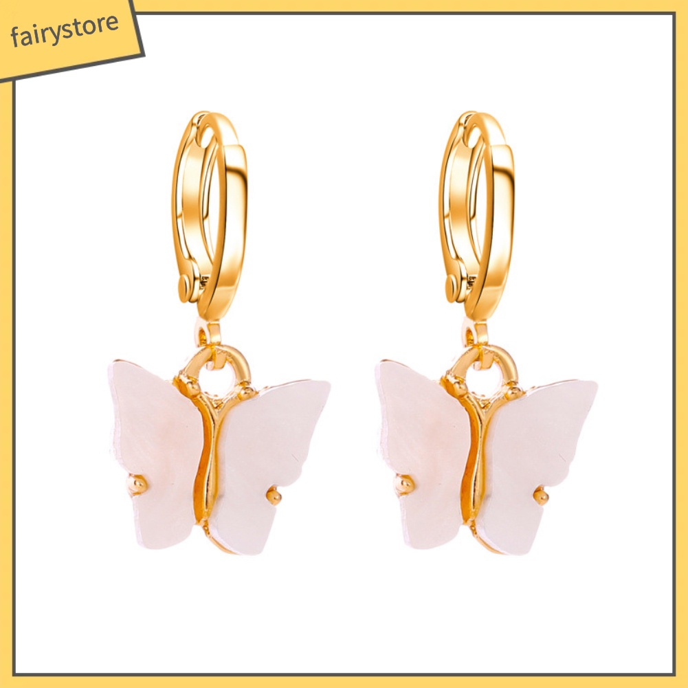 Bông Tai Acrylic Hình Bướm Màu Sắc Ngọt Ngào Thời Trang Cho Nữ