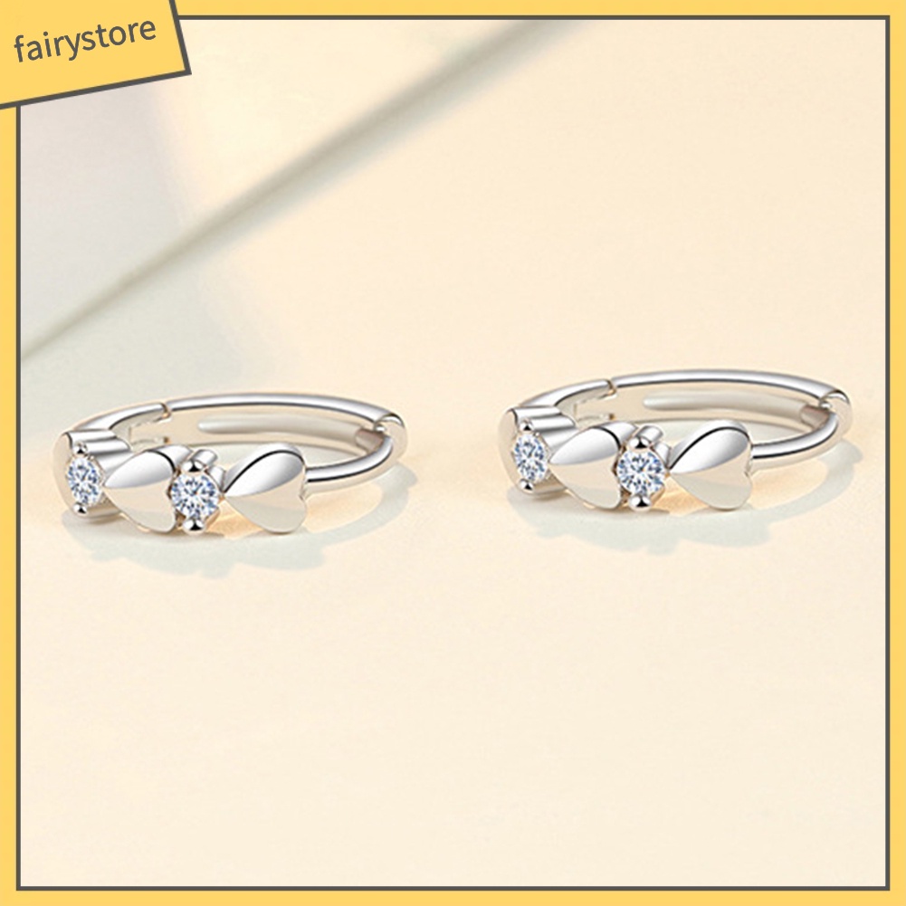 Bông Tai Hình Trái Tim Đính Đá Zircon [FRO] Thanh Lịch Cho Nữ