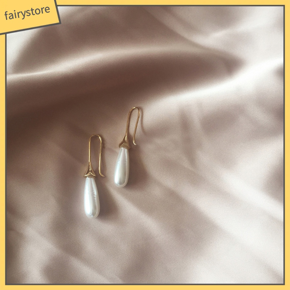 Bông Tai Giọt Nước Đính Ngọc Trai Giả Phong Cách Baroque Dành Cho Nữ