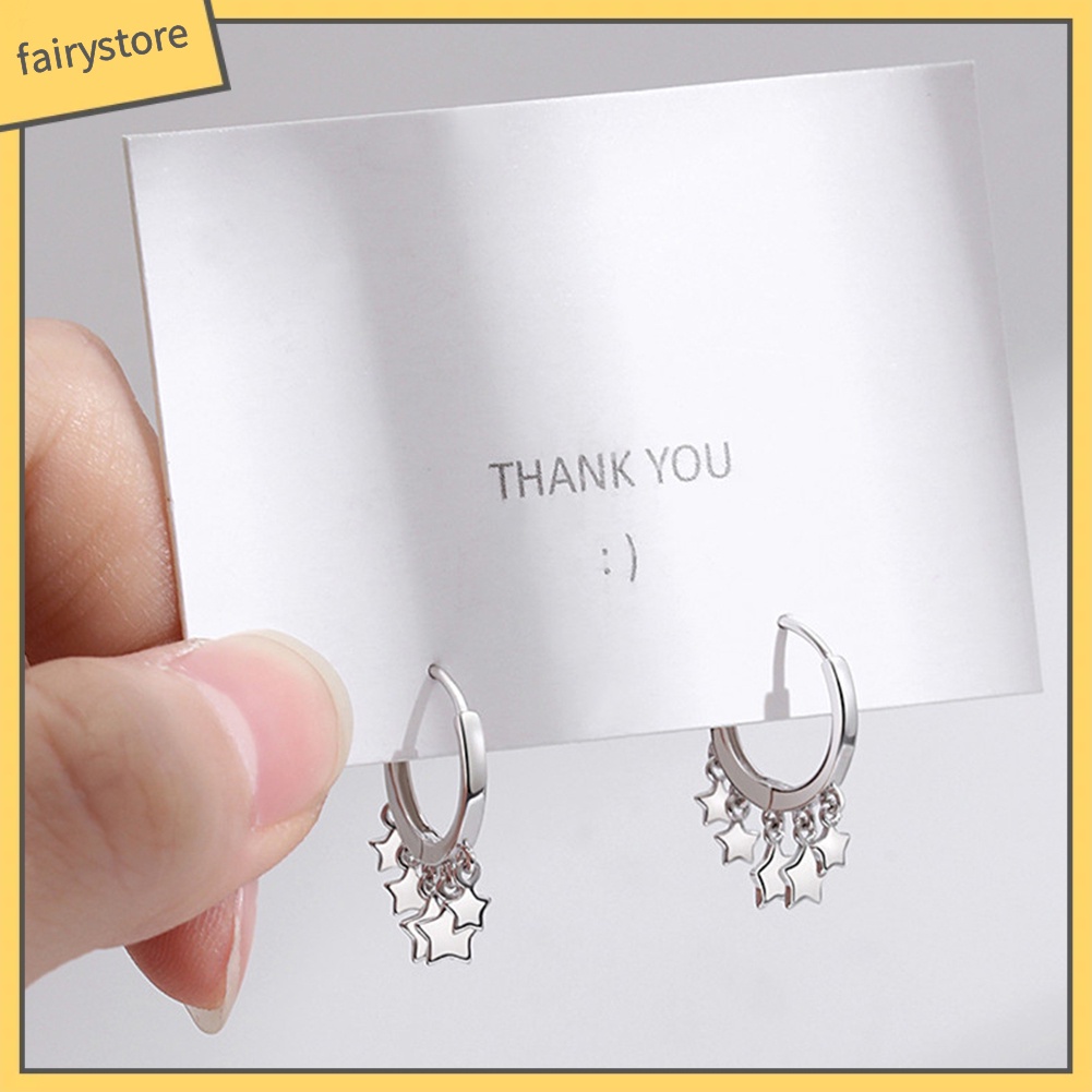 Khuyên Tai Dạng Vòng Thả Tua Rua Hình Ngôi Sao Thời Trang Cho Nữ