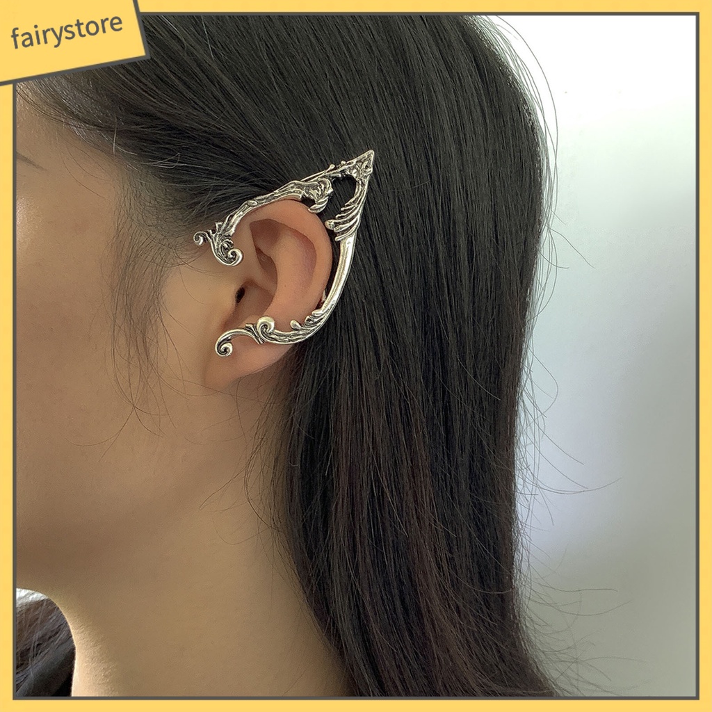 1 Khuyên Kẹp Vành Tai Elf Màu Sắc Tối Dễ Phối Đồ