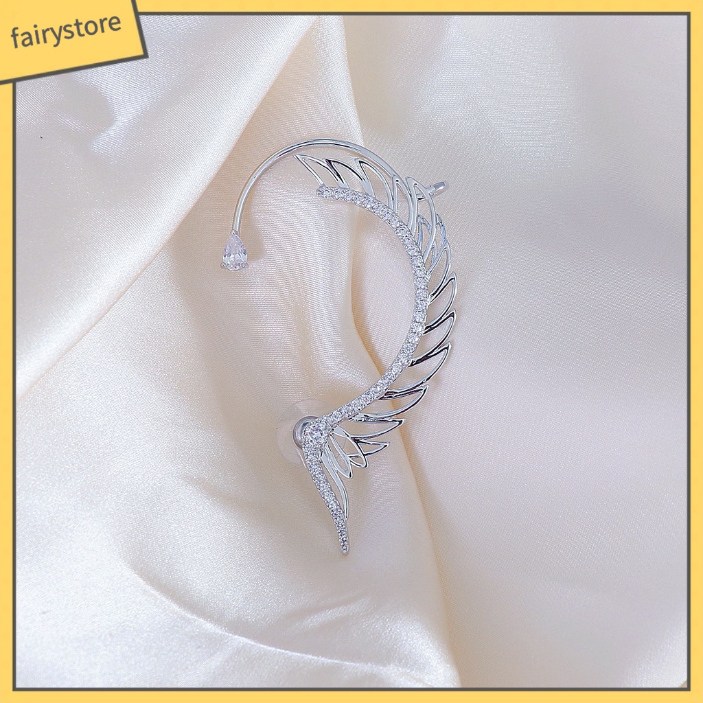 1 Đôi Bông Tai Hình Cánh Đính Đá Lấp Lánh Thời Trang Cho Nữ