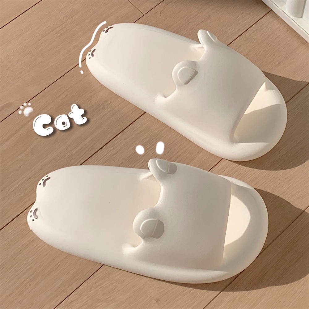 Dép Đi Trong Nhà Đế Bằng Mềm Mại Đính Tai Mèo Hoạt Hình Thời Trang Mùa Hè Cho Nữ