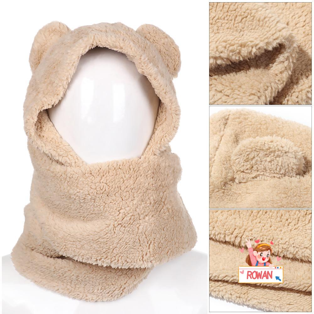 Mũ Beanie Hình Gấu Bông Dễ Thương Giữ Ấm Cho Nữ