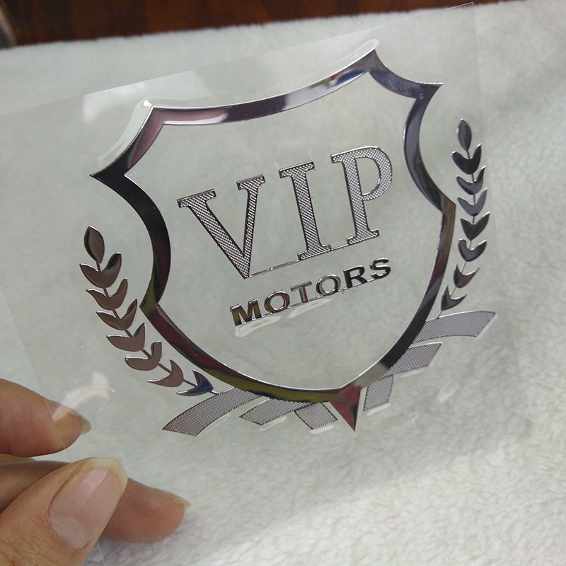 1 Miếng Dán logo VIP Bằng Niken Phản Quang Độc Đáo Trang Trí Cửa Sổ Xe Hơi DIY