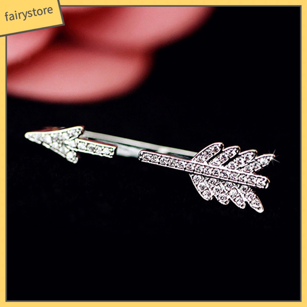 1 Khuyên Tai Hợp Kim Hình Mũi Tên / Nơ Đính Đá Pha Lê Thời Trang Cho Nữ