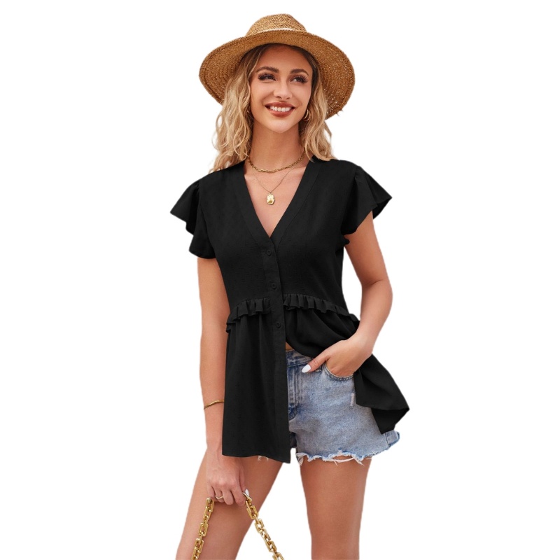 Xiangbao Vải Tay Áo Xếp Nếp Phù Hợp Với Công Sở Nữ