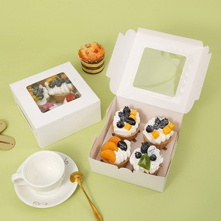 Hộp Cupcake Giấy Trắng - 4 bánh