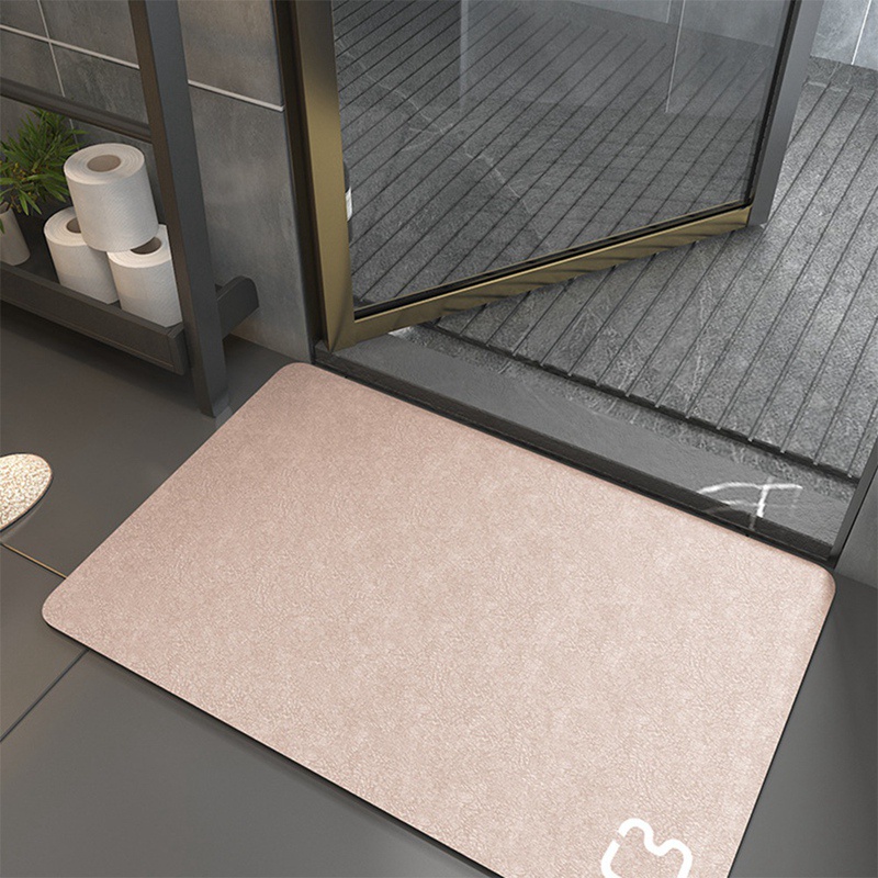 Thảm Chùi Chân Siêu Thấm Nước, Chống Trượt, Màu Xám Dùng Cho Nhà Tắm