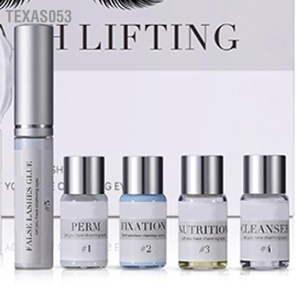 Texas053 Bộ uốn mi dụng cụ nâng vĩnh viễn với miếng silicon để làm đẹp