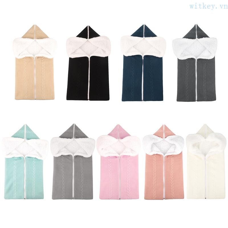 Túi Ngủ Đan Len Có Khóa Kéo Giữ Ấm Cho Bé Sơ Sinh