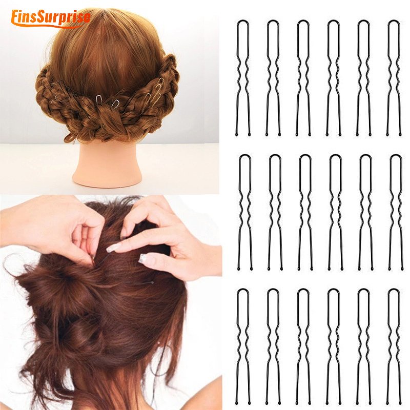 Kẹp Tóc Ẩn Hình Chữ U Màu Đen Đơn Giản Dành Cho Nữ