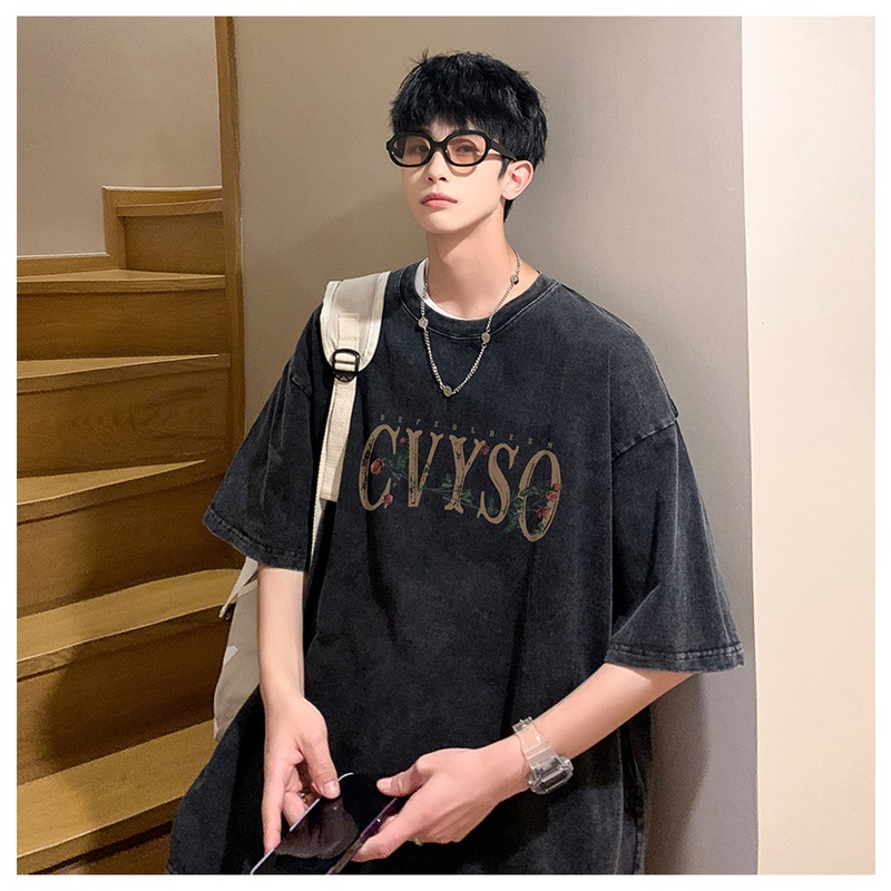 Áo Thun Nam Tay Ngắn Phong Cách Hip Hop Âu Mỹ Cá Tính 400g