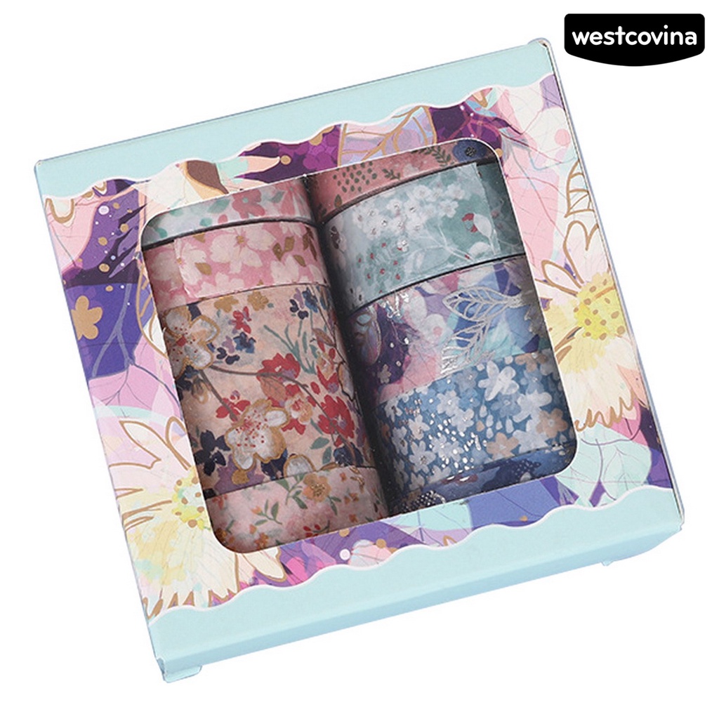 [WSTN] [WSTN]✎Set 8 Cuộn Băng Dính Washi Trong Suốt Tự Dính Chắc Chắn