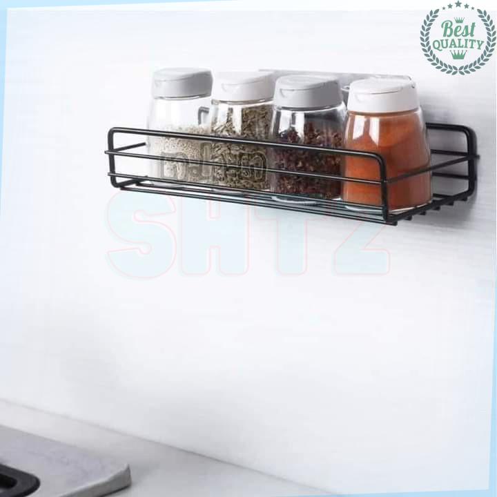 Kệ Chữ Nhật Gắn Tường Để Đồ Nhà Tắm, Gia Vị Nhà Bếp Đa Năng, Trang Trí Nhà Cửa Dùng Miếng Da· Không Cần Khoan Tường