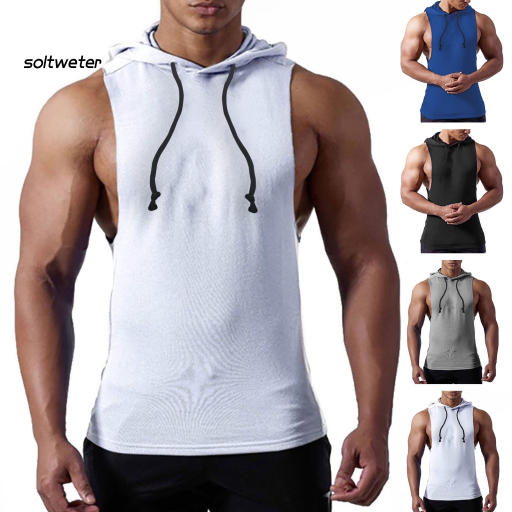 Áo Ba Lỗ Mùa Hè Mềm Mại Màu Trơn Cho Nam Tập Gym